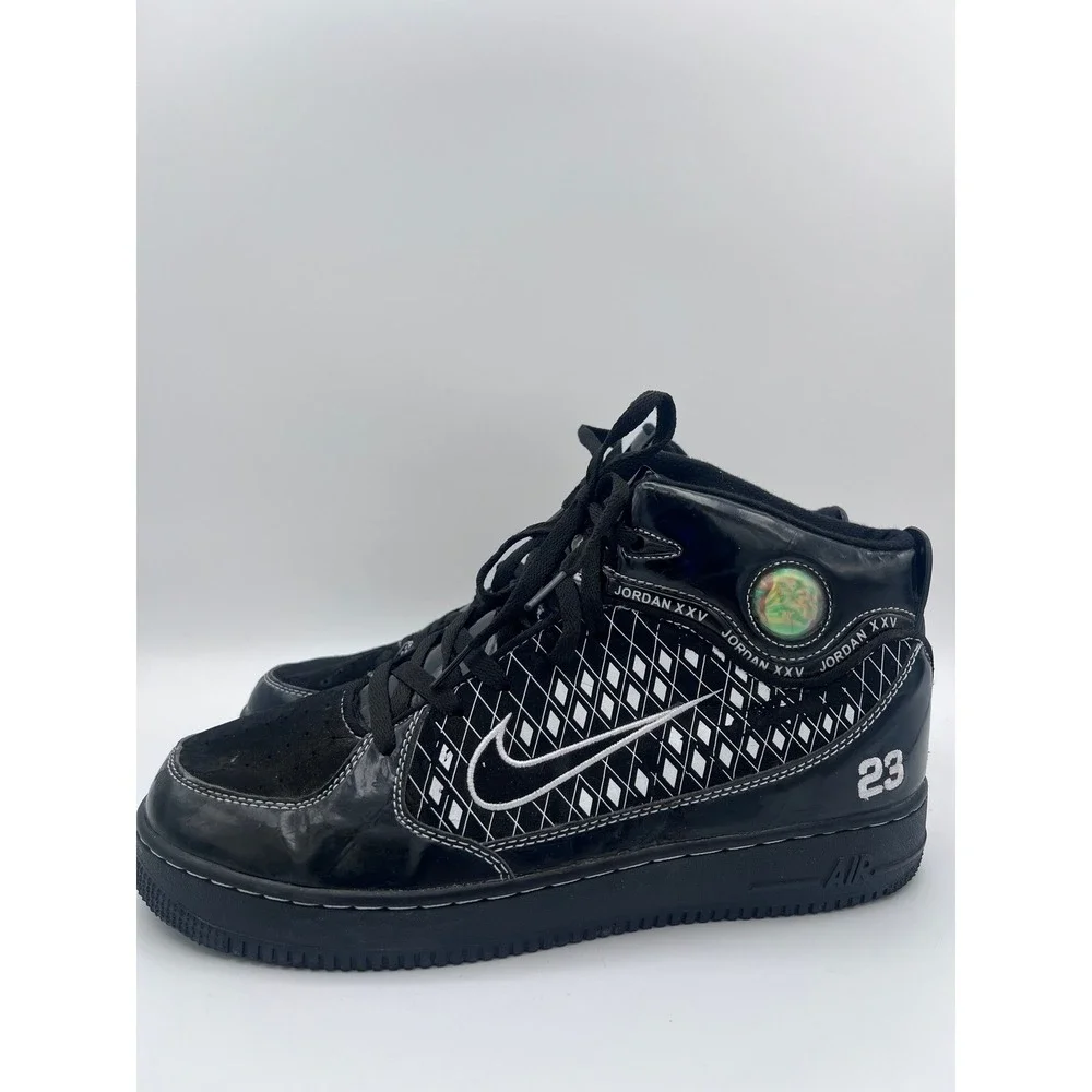 Nike Air Jordan XXV High Top Black‎ White Patent Leather 303895-001 Mens 10